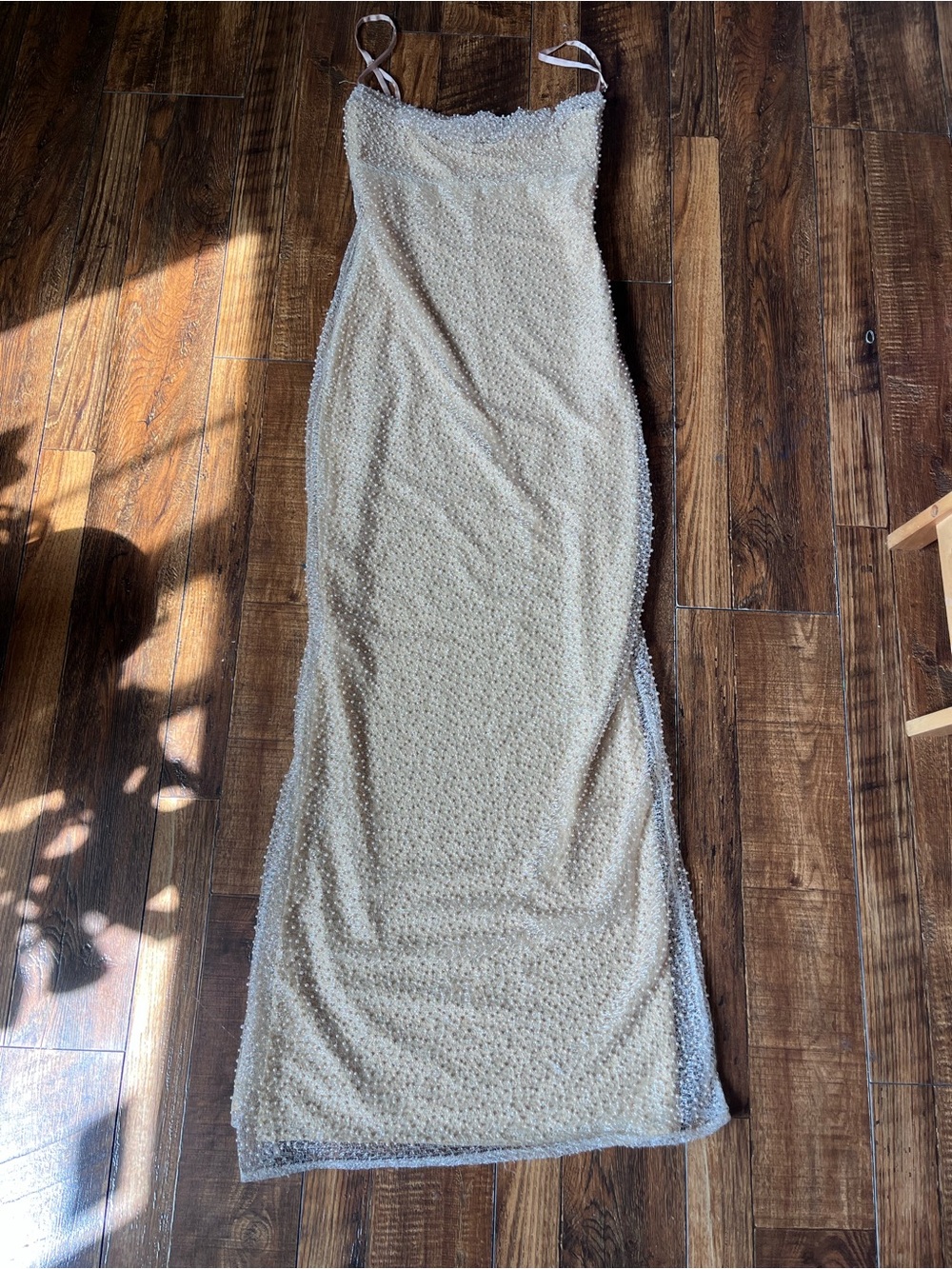 House of CB Calla Beaded Mesh Overlay Gown